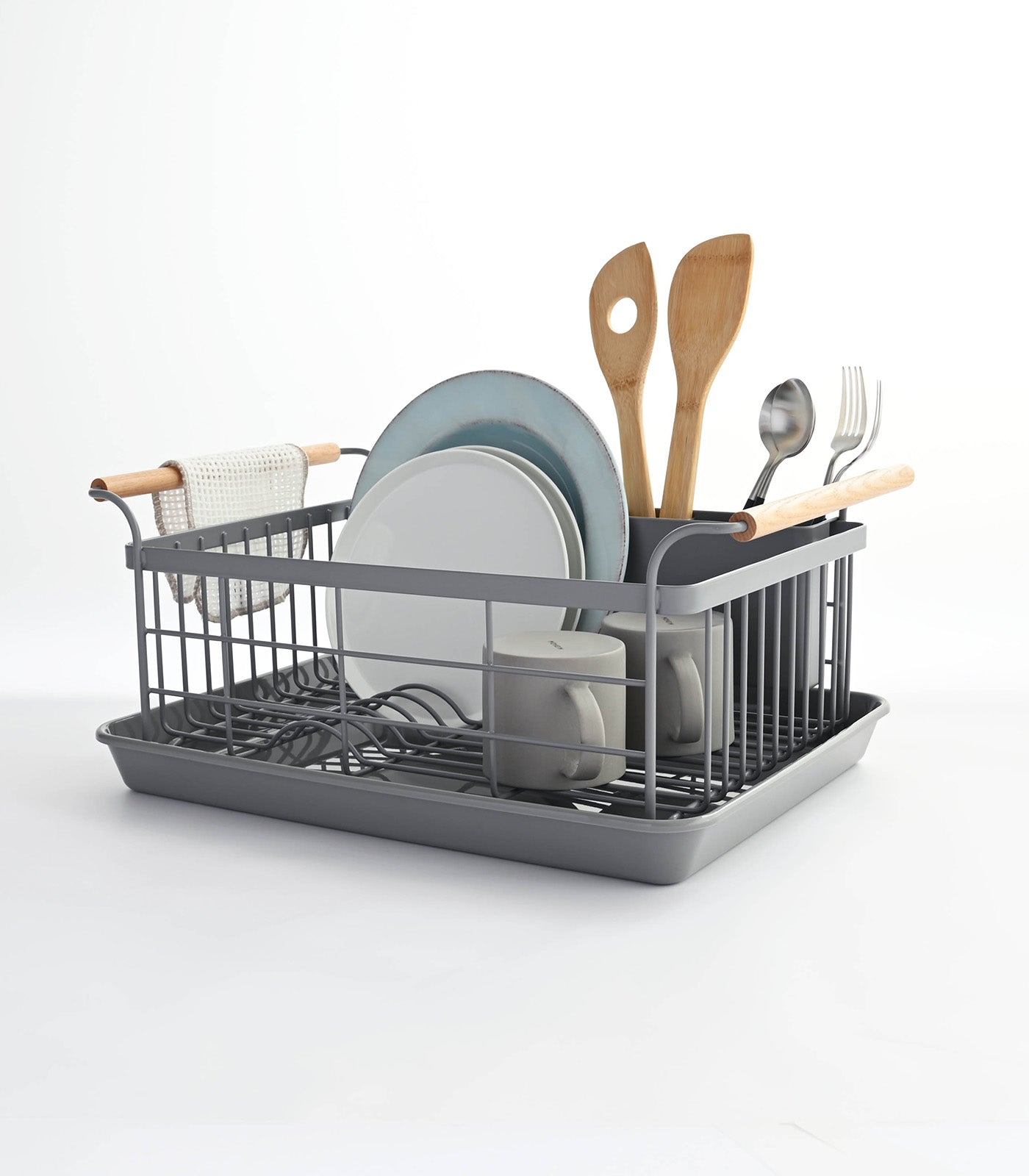 dish rack steel + wood dish rack steel + wood