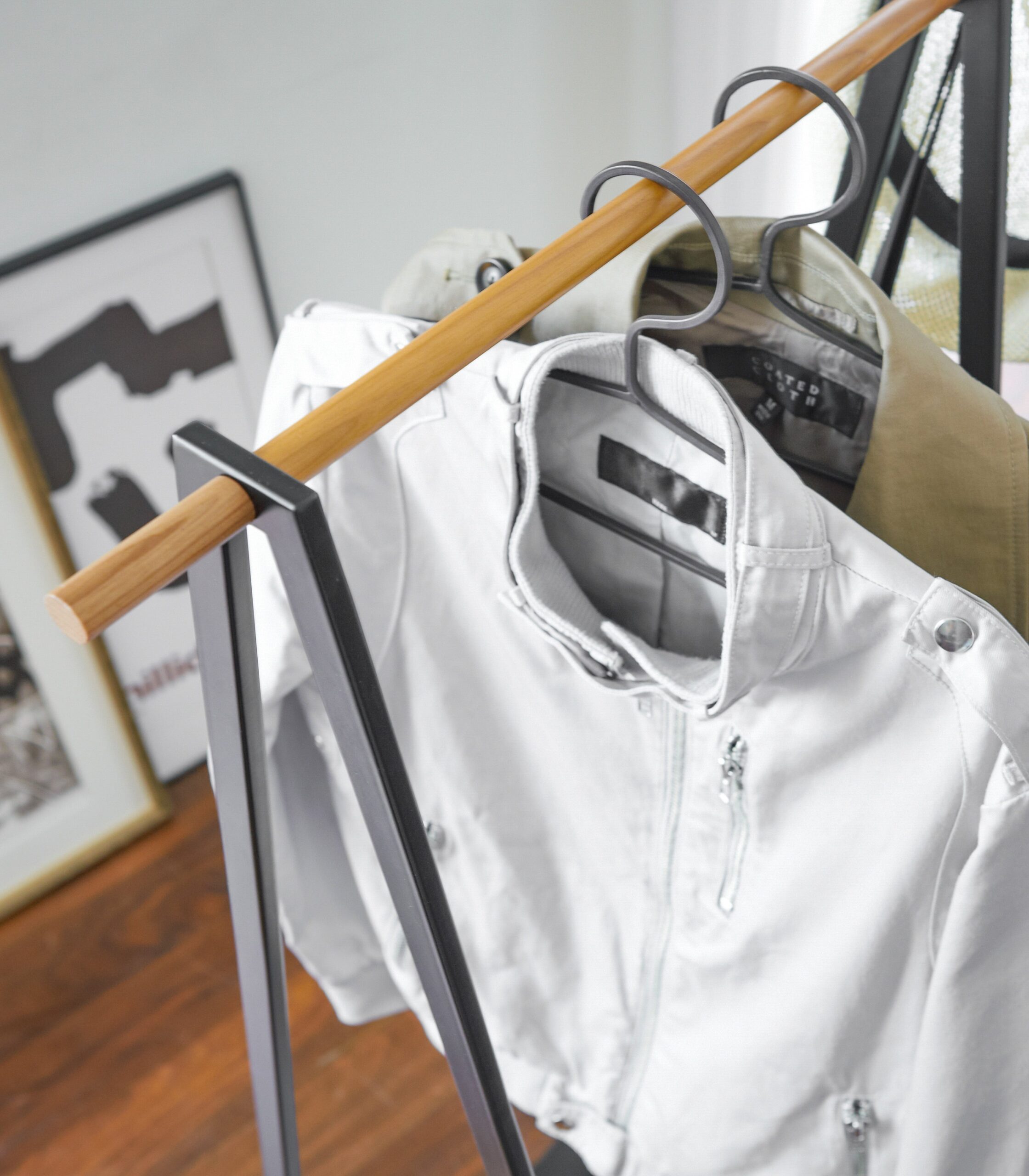 coat rack with shelf (55" h) steel coat rack with shelf (55" h) steel