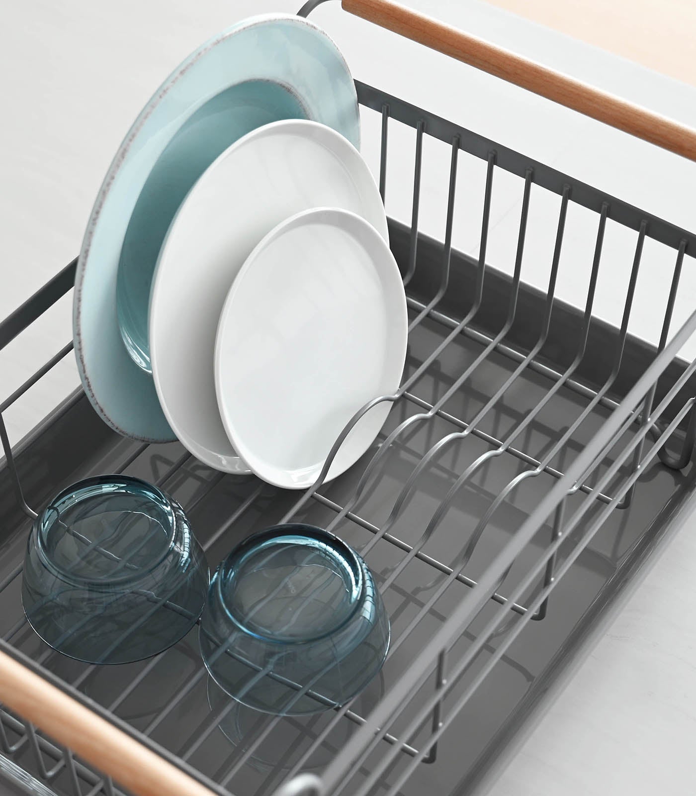 dish rack steel + wood dish rack steel + wood