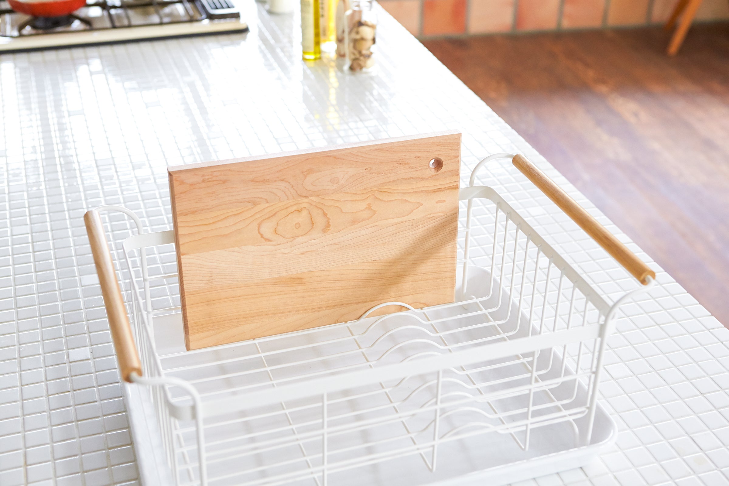 dish rack steel + wood dish rack steel + wood