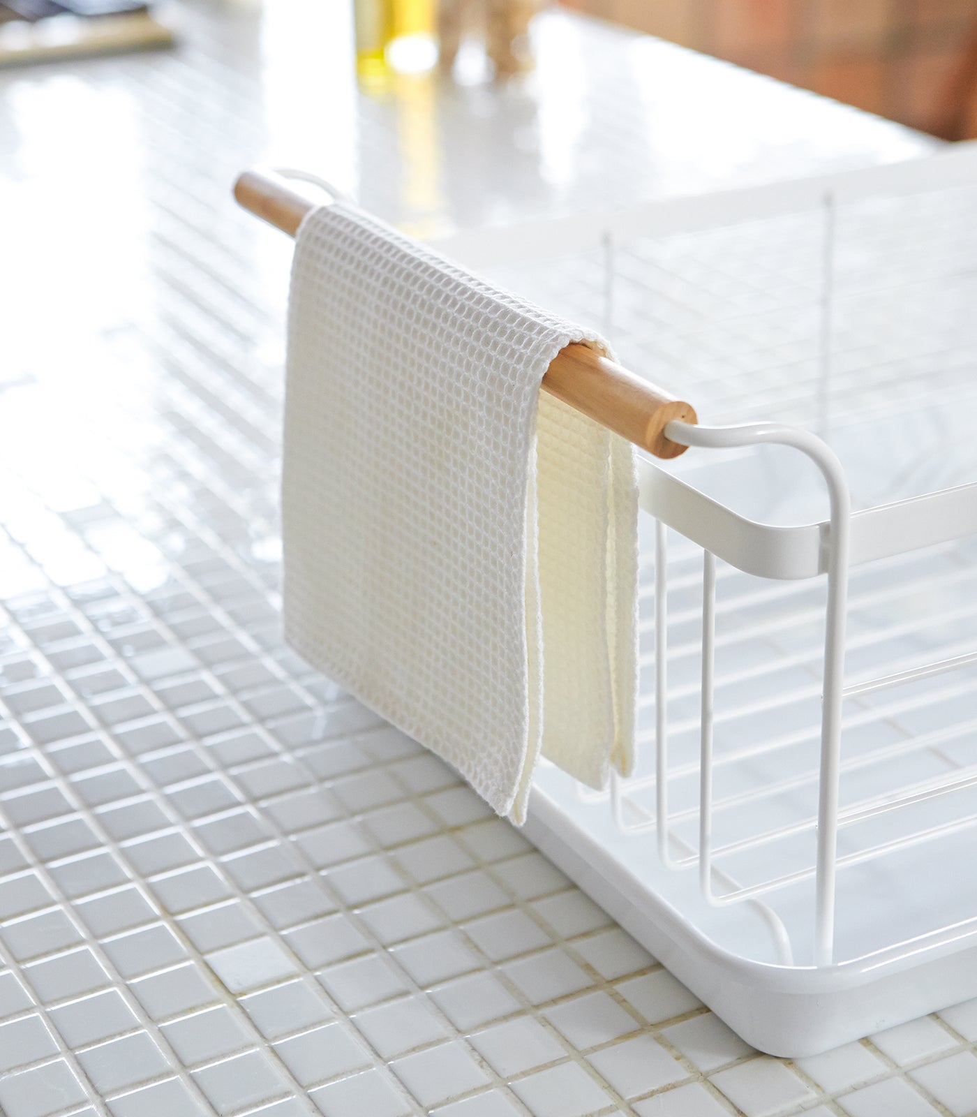dish rack steel + wood dish rack steel + wood