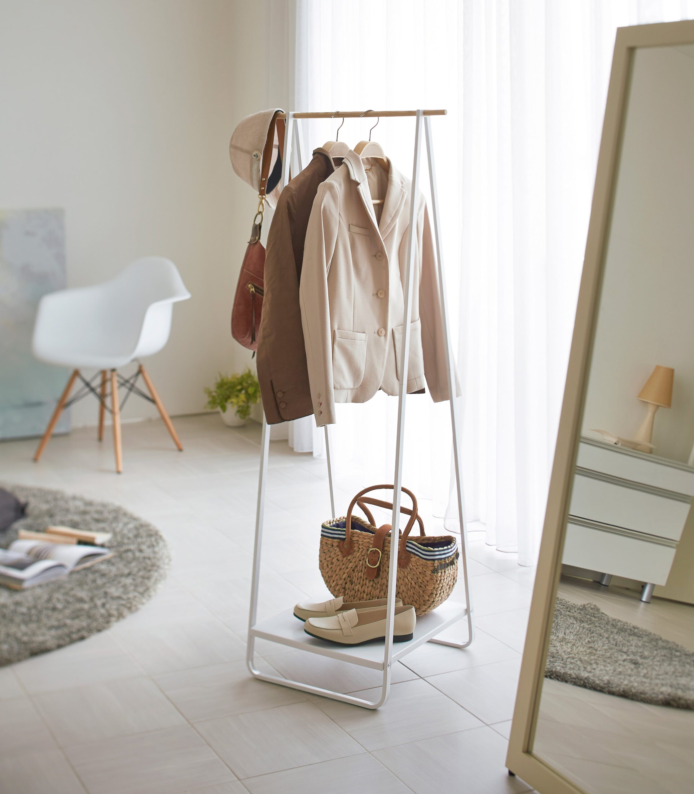 coat rack with shelf (55" h) steel coat rack with shelf (55" h) steel